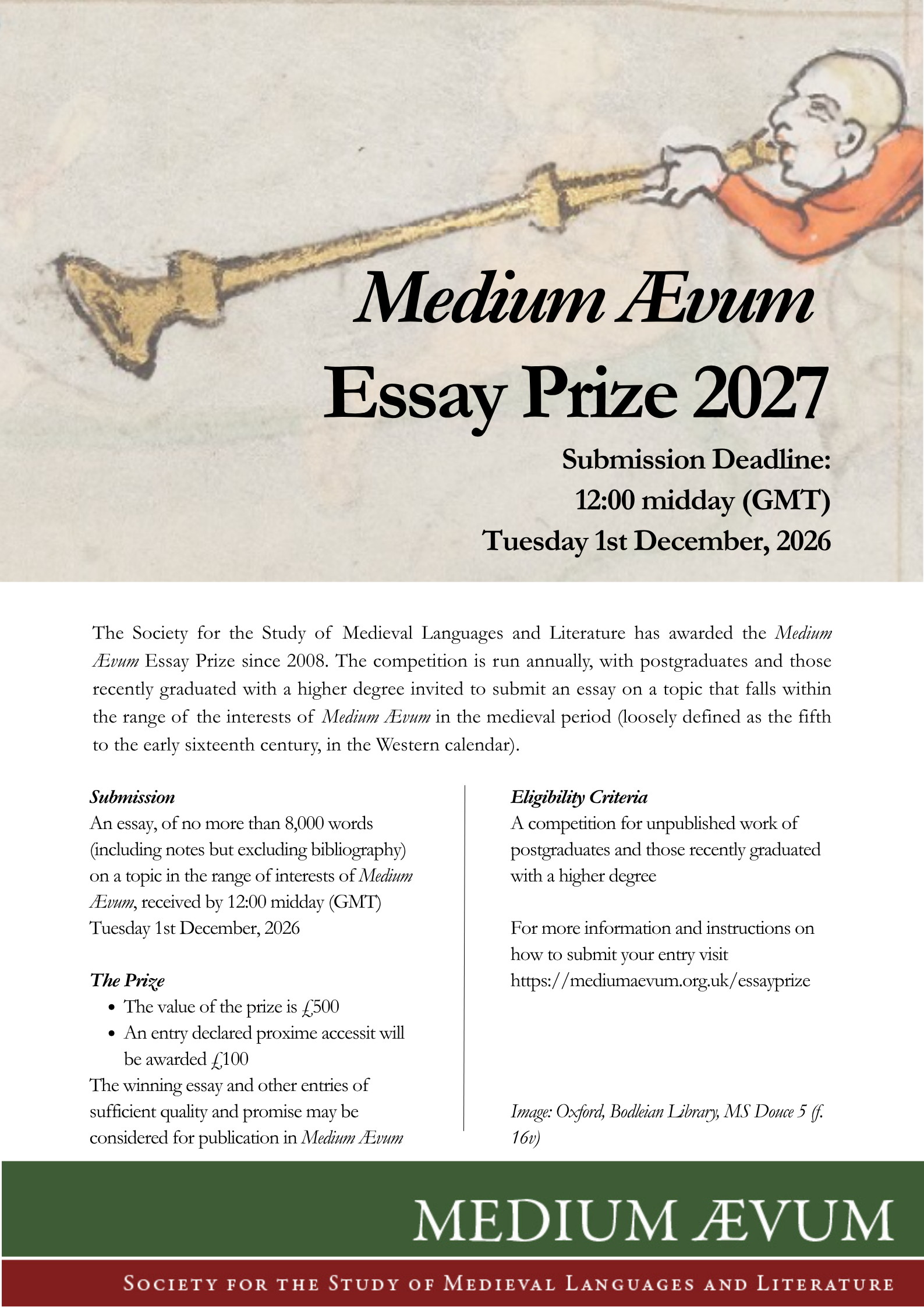 Medium Aevum Essay Prize 2027 